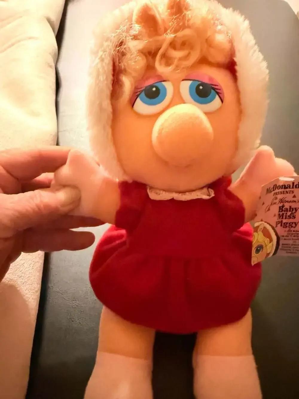Vintage 1988 Jim Henson's McDonald's Baby Miss Piggy Plush Toy with Original Tag